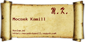 Mocsek Kamill névjegykártya